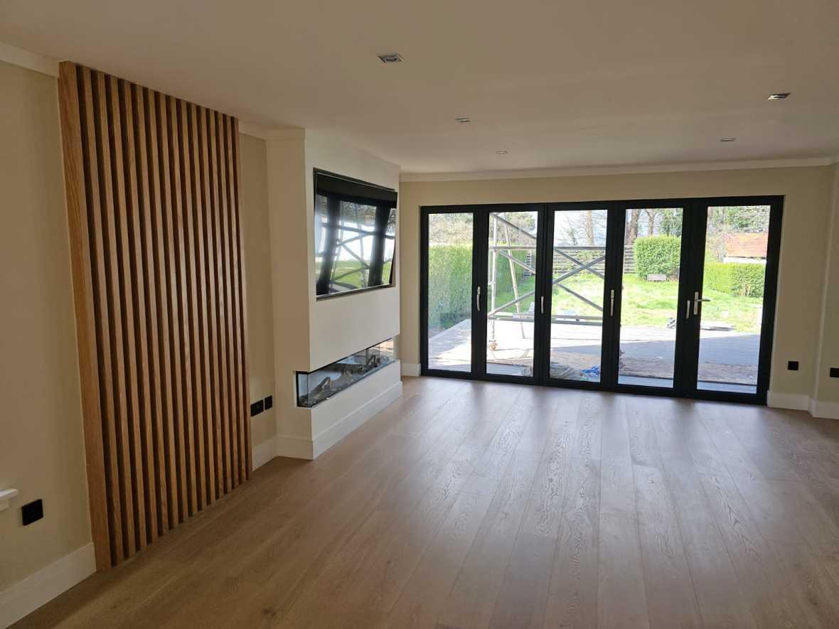 British Villa sliding door opening to the outdoors